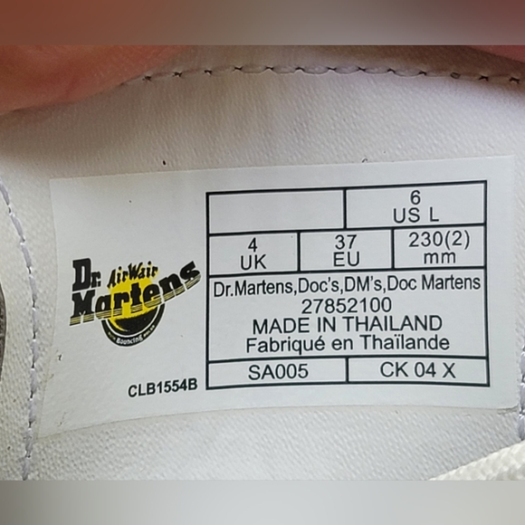 Dr. Martens White Leather Shoes with Yellow Accents - Picture 12 of 12